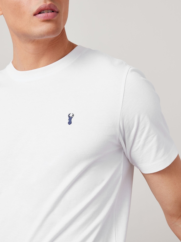 Blanc - Slim Fit (Slim Fit) - 100% Coton T-shirt cerf - Image 3 of 4