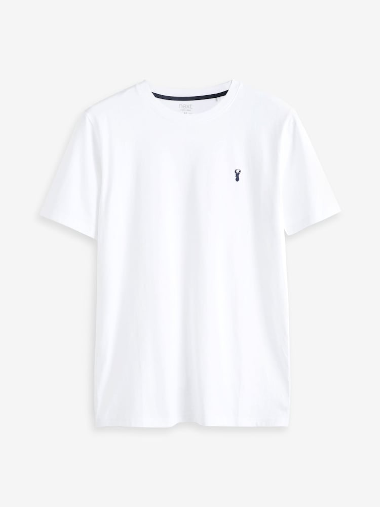 Blanc - Slim Fit (Slim Fit) - 100% Coton T-shirt cerf - Image 4 of 4