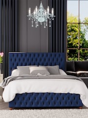 Laurence Llewelyn-Bowen Blue Seren End Lift Ottoman Storage Bed - Image 1 of 5