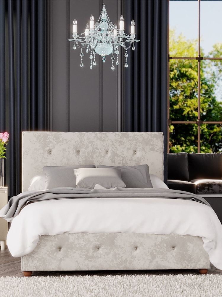 Laurence Llewelyn-Bowen Mink Brown Hesper End Lift Ottoman Storage Bed - Image 1 of 5