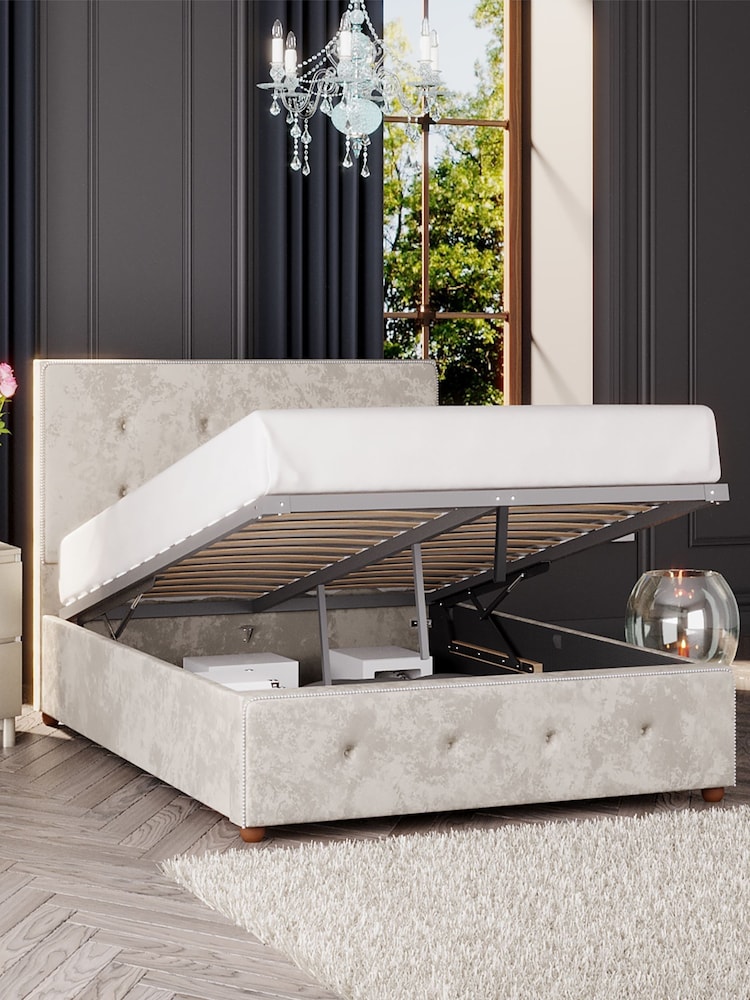 Laurence Llewelyn-Bowen Mink Brown Hesper End Lift Ottoman Storage Bed - Image 2 of 5