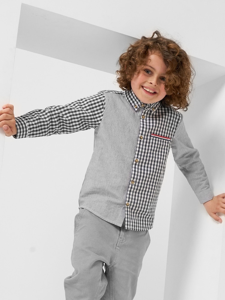 Angel & Rocket Grey Chris 100% Cotton Cut And Sew Shirt - Image 1 of 5