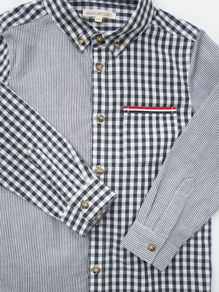 Angel & Rocket Grey Chris 100% Cotton Cut And Sew Shirt - Image 5 of 5 Angel & Rocket Grey Chris 100% Cotton Cut And Sew Shirt - Image 5 of 5