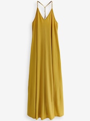 Ochre Yellow Cami Strappy Maxi Summer Dress - Image 5 of 5