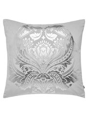 Graham & Brown Silver Desire Damask Cushion - Image 1 of 3