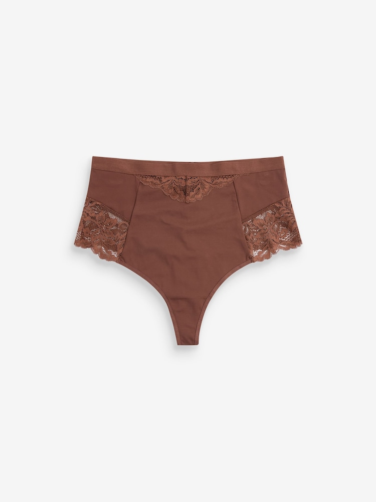 Schokolade, Nude - Figurformende Tangas mit hoher Taille im 2er-Pack - Bild 3 von 3 Schokolade, Nude - Figurformende Tangas mit hoher Taille im 2er-Pack - Bild 3 von 3