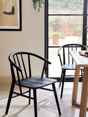 Set of 2 Black Stockholm Dining Chairs - Image 1 of 10