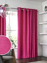 Fuchsia Pink Next Heavyweight Chenille Eyelet Lined Curtains - Image 1 of 1