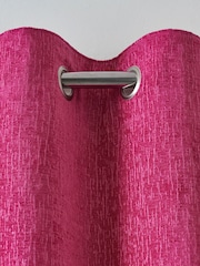 Fuchsia Pink Next Heavyweight Chenille Eyelet Lined Curtains - Image 4 of 4