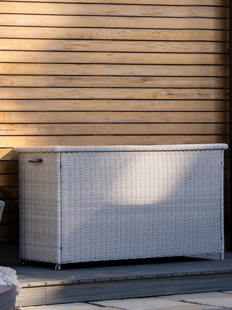 Pacific Slate Grey Large Rattan Effect Garden Cushion Storage Box - Image 1 of 7
