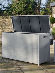 Pacific Stone Grey Large Rattan Effect Garden Cushion Storage Box - Image 2 of 2