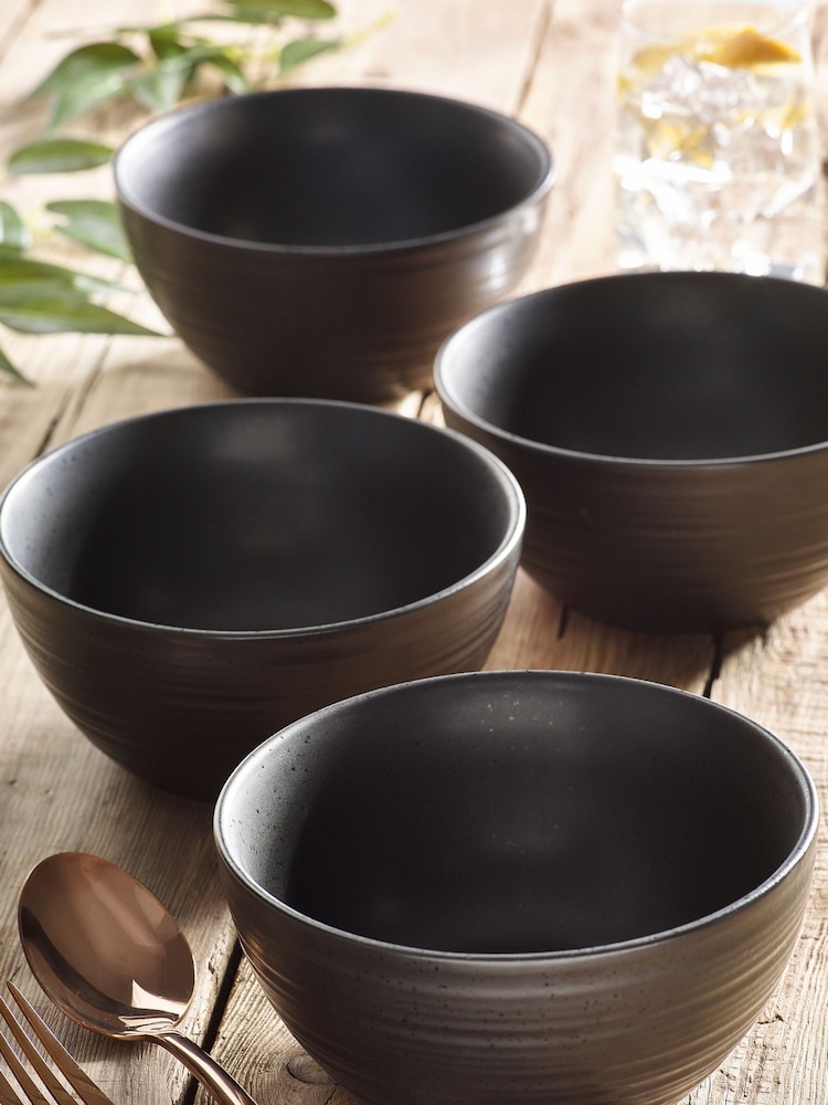 Black Bronx Set of 4 Bowls - Image 1 of 3