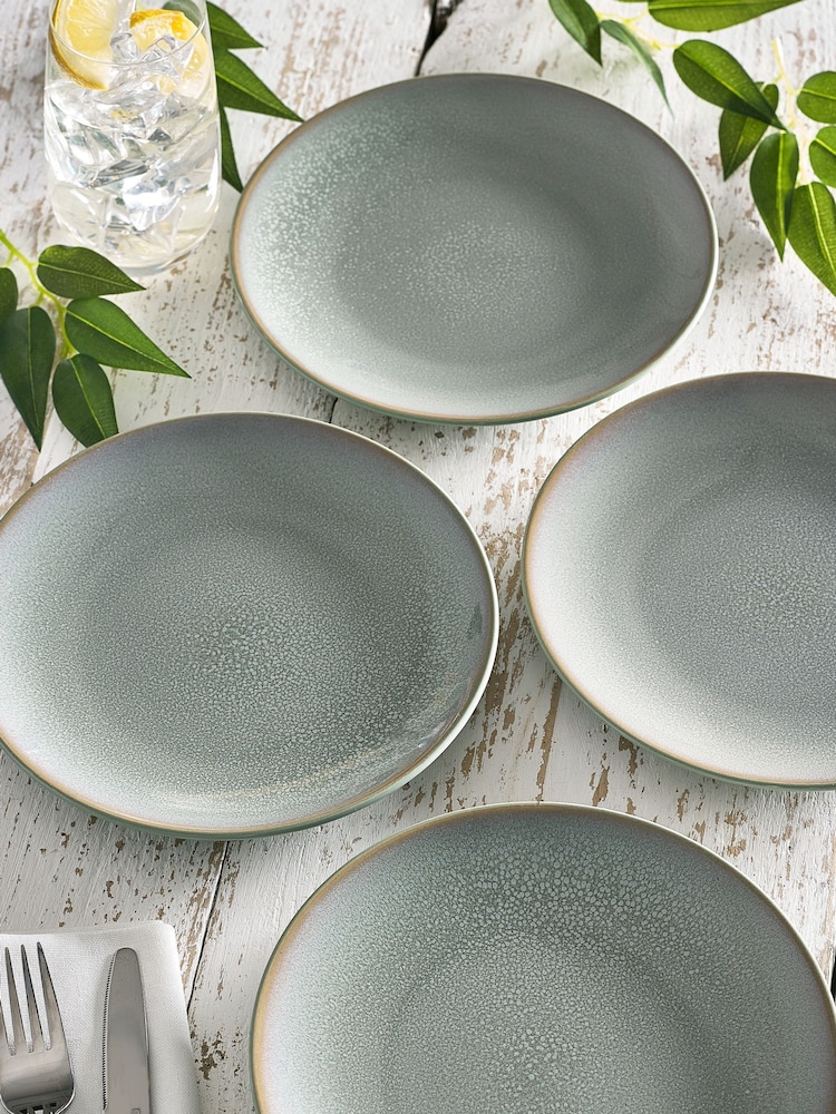 Sage Green Logan Reactive Glaze Set of 4 Side Plates - Image 1 of 3