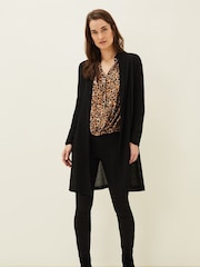 Phase Eight Black Sheer Lili Longline Cardigan - Image 3 of 6