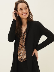 Phase Eight Black Sheer Lili Longline Cardigan - Image 4 of 6