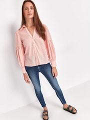 Sonder Studio Pink Embroidered Cotton Shirt - Image 1 of 3