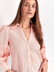 Sonder Studio Pink Embroidered Cotton Shirt - Image 2 of 3
