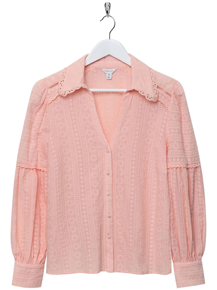 Sonder Studio Pink Embroidered Cotton Shirt - Image 3 of 3