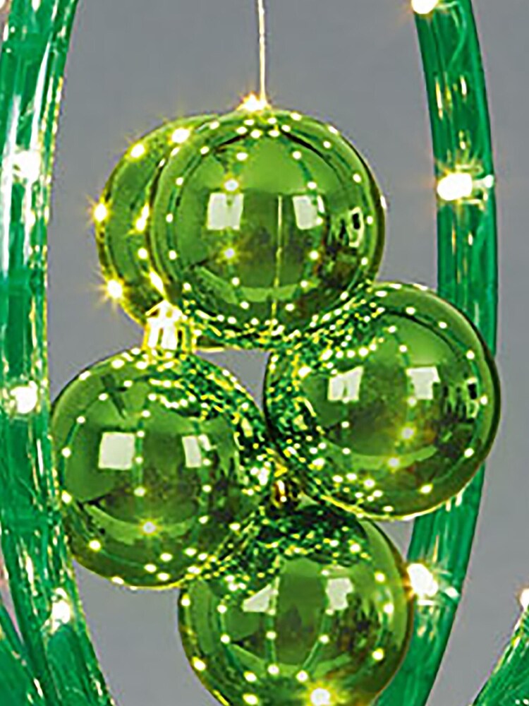 Premier Decorations Ltd Green Christmas Hanging Ball With Warm LED Lights - Image 2 of 2