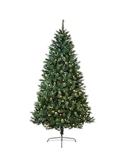 Premier Decorations Ltd Green Pre Lit Nordic Fir Hinged Artificial 8ft Christmas Tree - Image 1 of 1