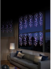 Premier Decorations Ltd Christmas Frosted Cluster Curtain With Digital Effects - Image 1 of 3