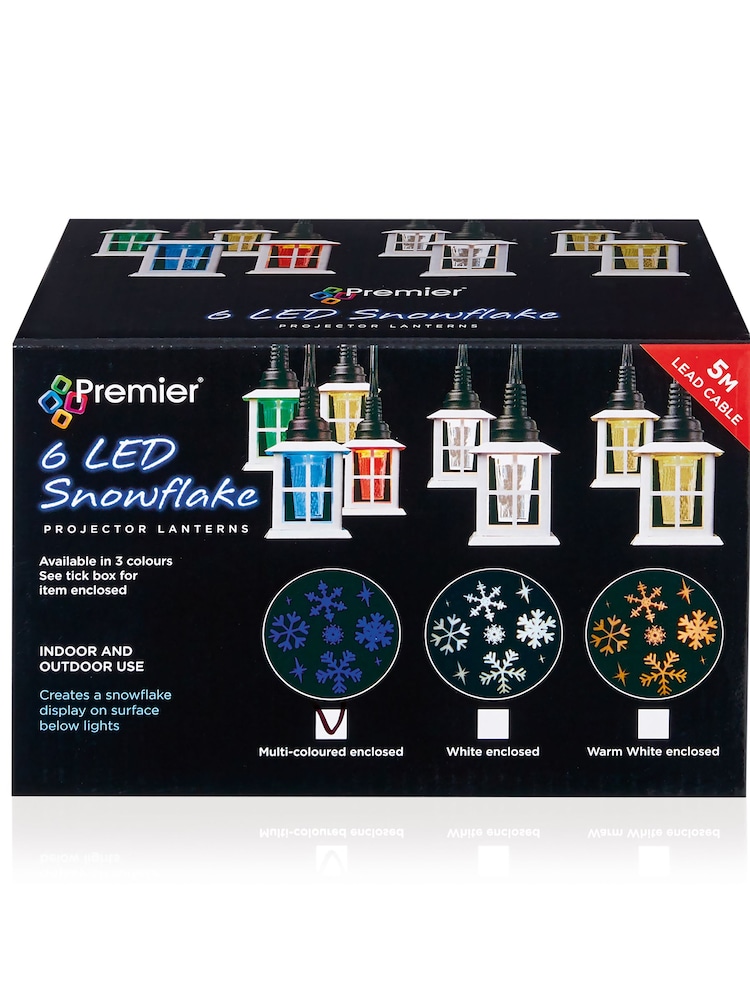 Premier Decorations Ltd Christmas 6pc Projector Lantern String Lights 2.5M - Image 1 of 2