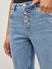 Mid Blue Denim Comfort Stretch Straight Jeans - Image 6 of 7