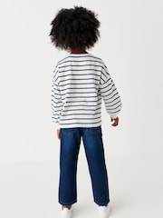 Black/White Stripe Cuffed Cosy Jersey Long Sleeved Top (3-16yrs) - Image 2 of 6