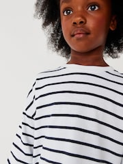 Black/White Stripe Cuffed Cosy Jersey Long Sleeved Top (3-16yrs) - Image 3 of 6