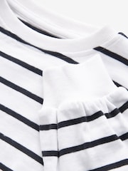 Black/White Stripe Cuffed Cosy Jersey Long Sleeved Top (3-16yrs) - Image 6 of 6