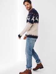 FatFace Natural Glencoe Skiier Crew Jumper - Image 2 of 4