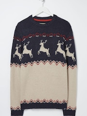 FatFace Natural Glencoe Skiier Crew Jumper - Image 4 of 4