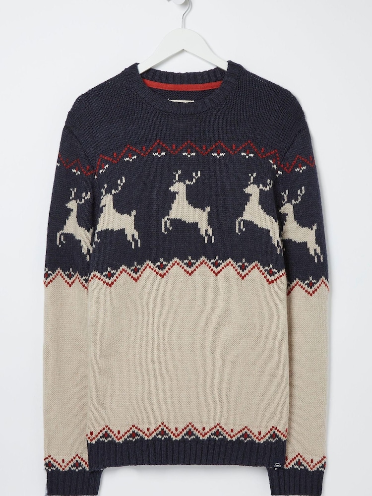 FatFace Natural Glencoe Skiier Crew Jumper - Image 4 of 4