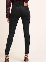 Black High Rise Stretch Skinny Jeans - Image 3 of 5
