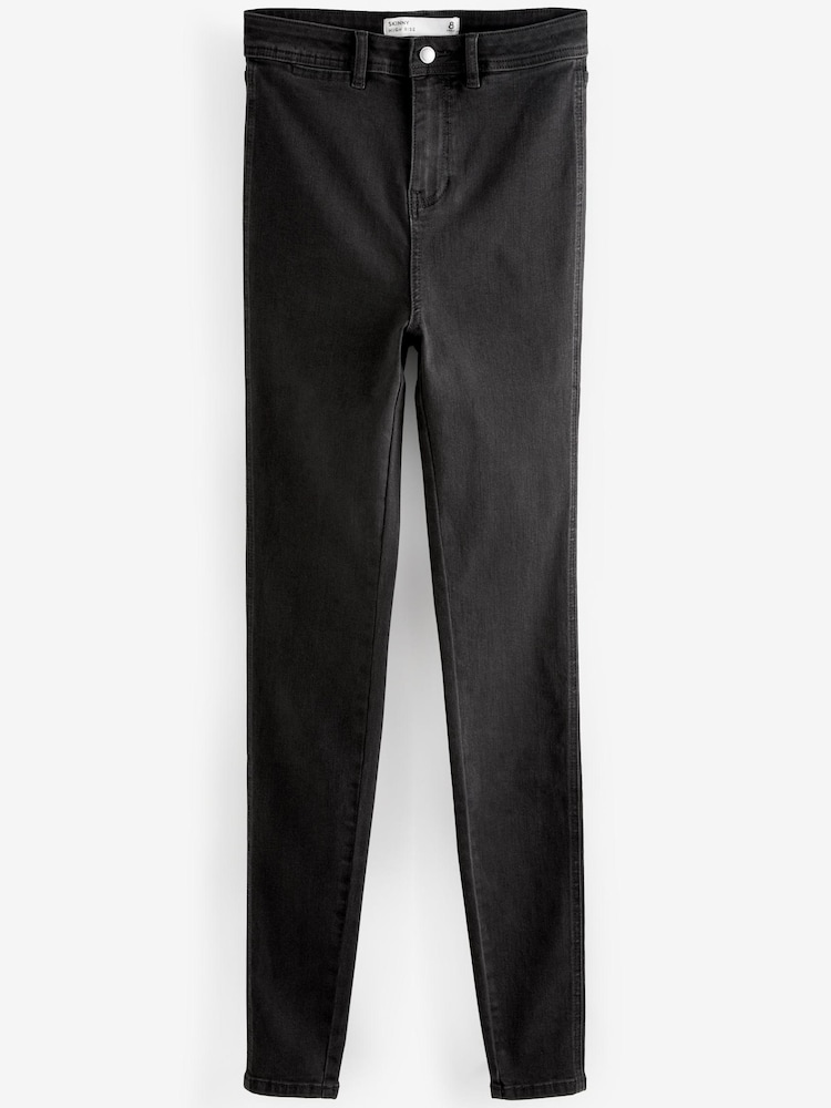 Black High Rise Stretch Skinny Jeans - Image 5 of 5