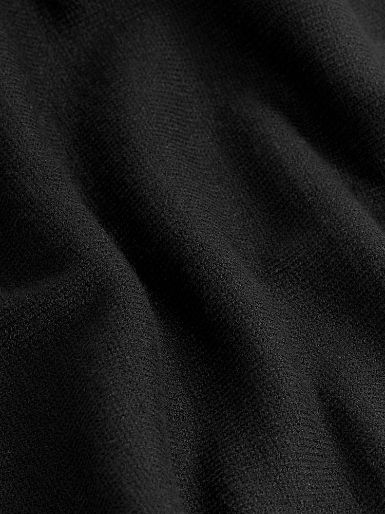 Black Rib Knit High Neck Midi Jumper Dress - Image 6 of 6
