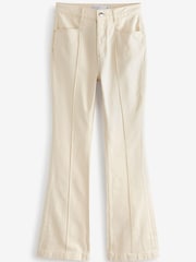 Ecru Cream Seam Front High Rise Flare Jeans - Image 4 of 4