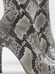 River Island Beige/Back Zip Sock Boots - Image 4 of 4