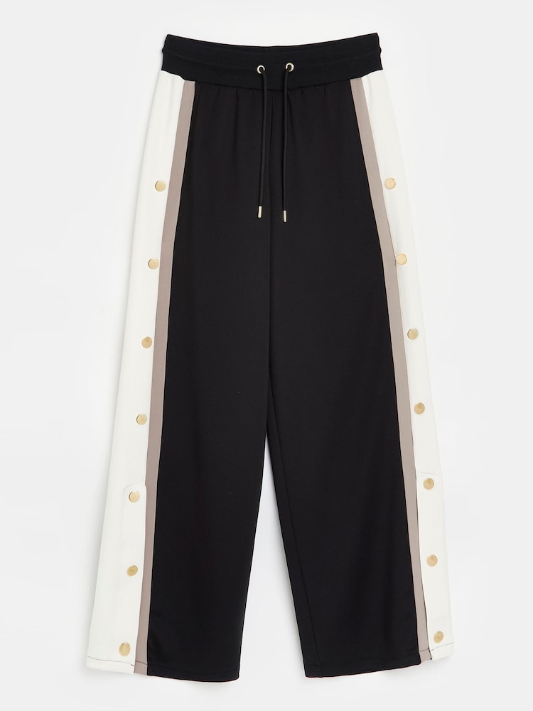 River Island Black Popper Low Rise Premium Joggers - Image 3 of 3