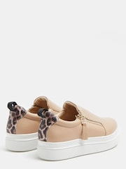 River Island Slipper-Turnschuhe mit seitlichem Reißverschluss, Beige - Bild 3 von 4