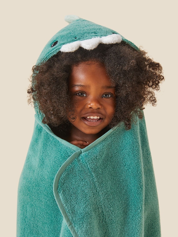 MORI Dinosaur Organic Cotton Super Soft Kids Hooded Towel - Image 1 of 6