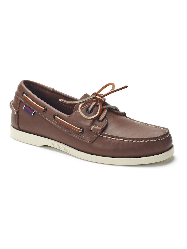 Sebago Brown Dockside Portland Leather Boat Shoes - Image 1 of 3