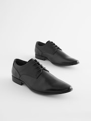 Black Wide Fit Derby Shoes - Image 1 of 5