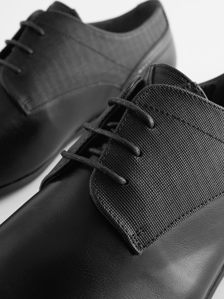 Black Wide Fit Derby Shoes - Image 5 of 5