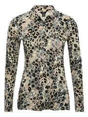 M&Co Natural Leopard Print Long-Sleeve Top - Image 4 of 5
