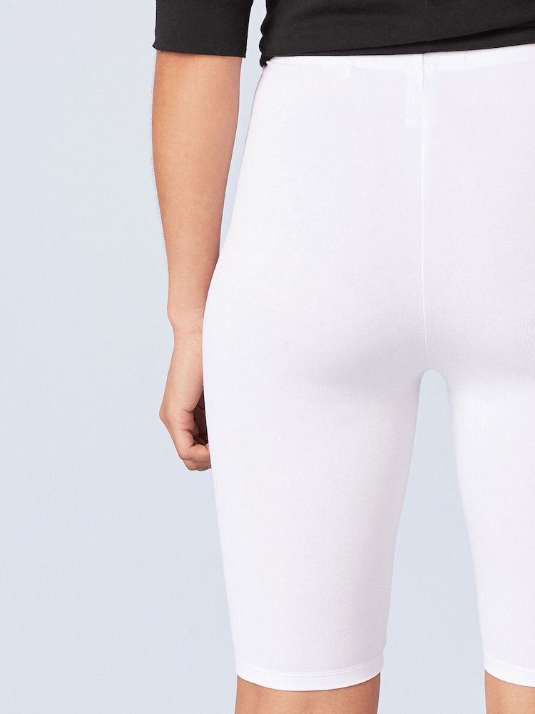 White Jersey Cycle Shorts - Image 5 of 5 White Jersey Cycle Shorts - Image 5 of 5