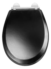Croydex Black Lene Matte Black Round Toilet Seat - Image 1 of 3