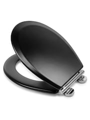 Croydex Black Lene Matte Black Round Toilet Seat - Image 2 of 3
