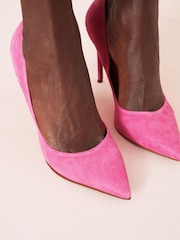 Magenta Pink Signature Leather Court Shoes - Image 3 of 8