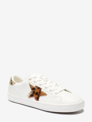 White & Animal Wide Fit Forever Comfort® Star Lace-Up Trainers - Image 4 of 6